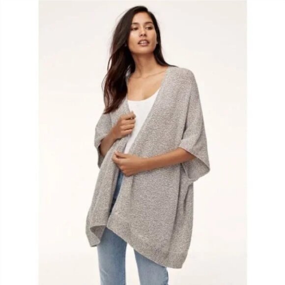 Aritzia Community Ionic Cape Cardigan Sweater Oversized Knit Heathered Gray - Picture 1 of 9